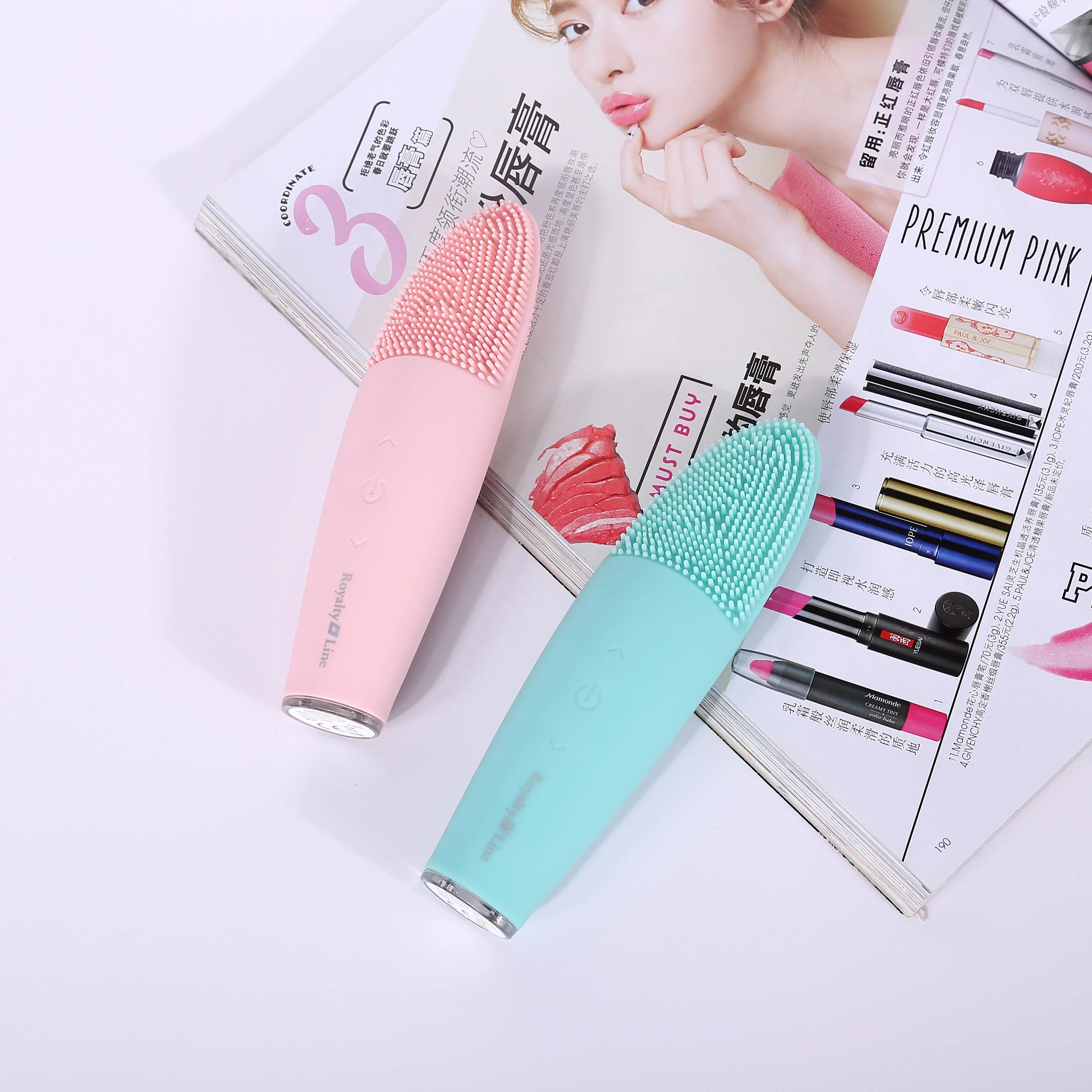 
 Термальная звуковая щетка для лица, мини-очиститель лица, силиконовый материал, Глубокая очистка пор, Электрический водонепроницаемый массаж, модный  