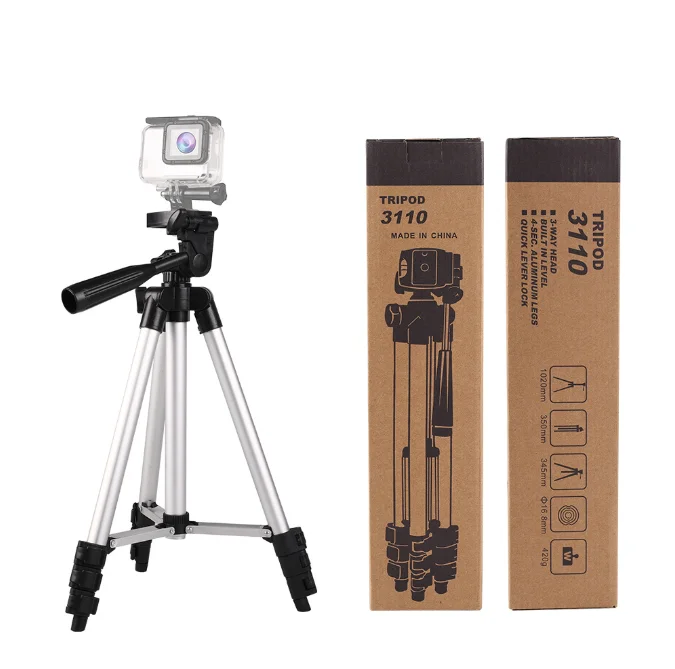 Aluminum Lightweight Selfie Tripod Wholesale 1020 Mm Aluminum Camera Stand For Camera Smartphone