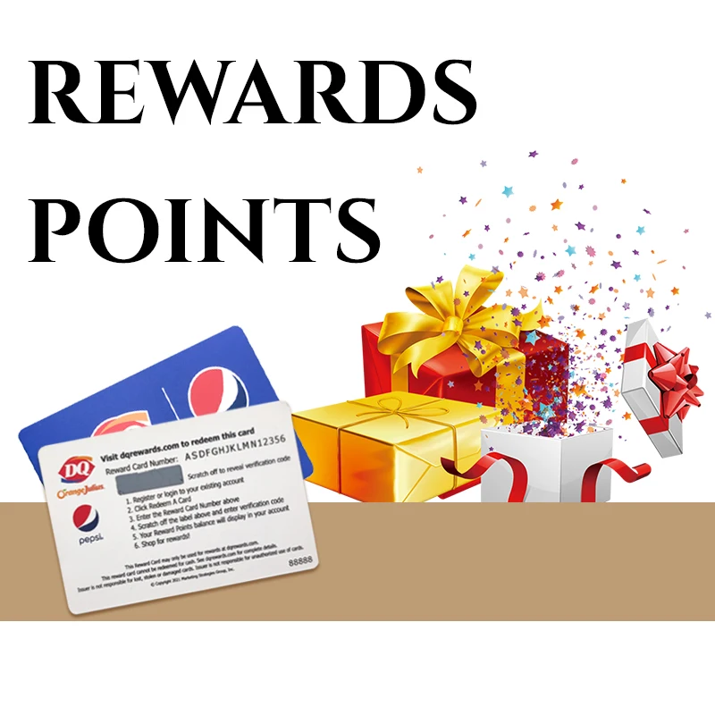 Custom PVC Paper Digital scratch off gift cards Loyalty Point Reward Card Discount Cards