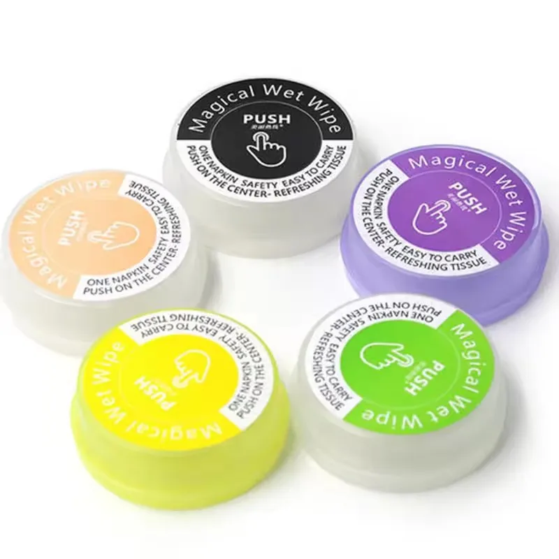 New Design Bulk Wholesale Mini Adult Hand Clean Nonwovens Magical Push Wet Wipes