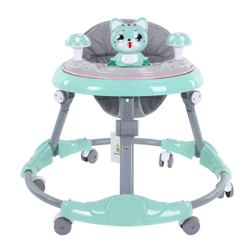 Baby Walker Stroller Multifunctional Cute Animals With Music Swivel Wheels And Seat Baby Walker