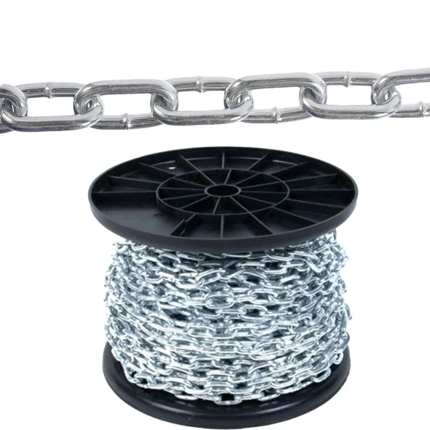 Chinese Manufacturer Plain Galvanizing DIN 766 Short Link Iron Chain Open Link Chains
