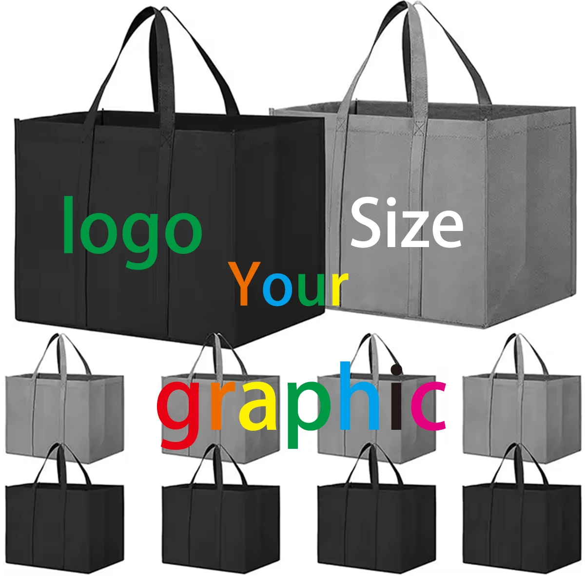 Экологически чистые пользовательские PP Нетканые продуктовые сумки для покупок