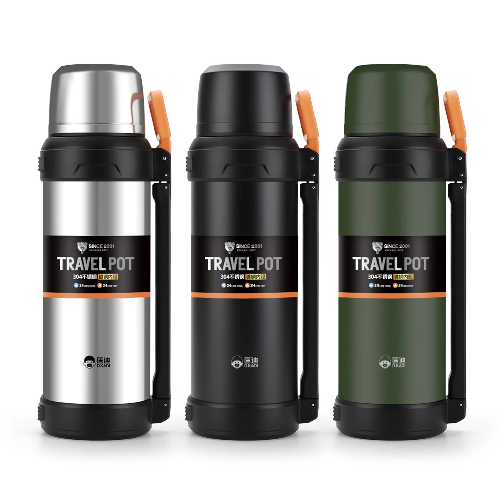 2000ml Custom logo Outdoor large capacity insulation flask bottle 304 stainless steel household water bottle thermos