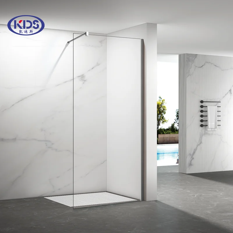 Горячая Распродажа ванная комната свободно стоящая душевая стеклянная перегородка полубескаркасный Регулируемый стеклянный экран для душа