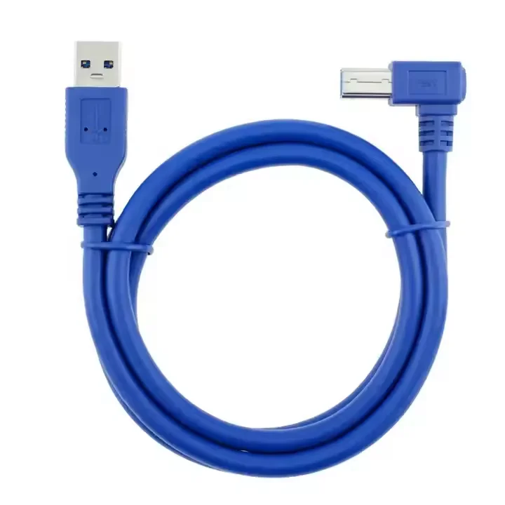 data Transmission 5Gbps 90 Degree Right Angle USB 3.0 A Male to USB B Type Printer Cable USB AM to BM for Scanner Printer