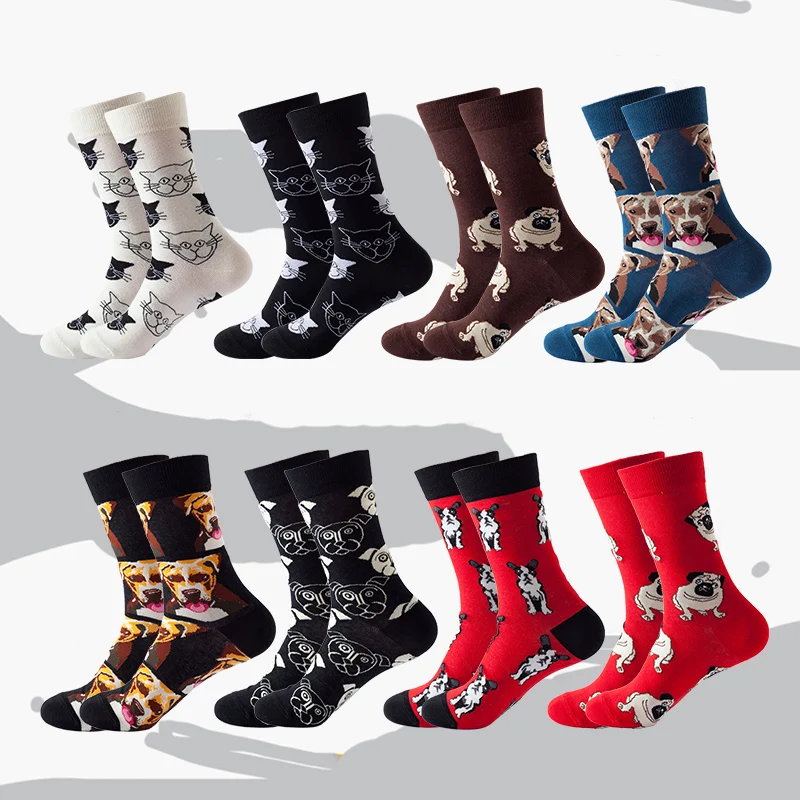 KTS -RTS Direct Sale  Animal Cute Dog Styles Pure Cotton Women Men Colorful Fancy Funny Happy Socks