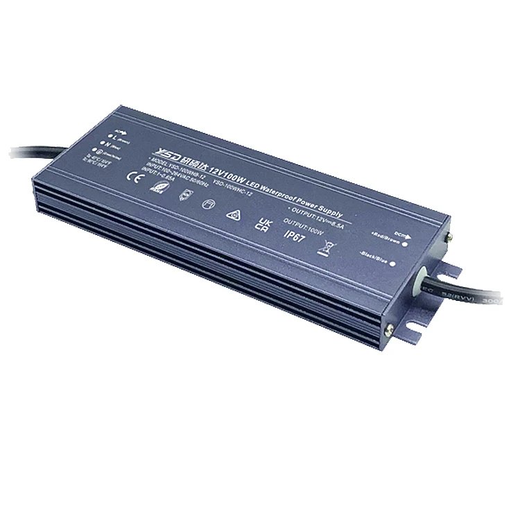 Waterproof IP67 12V 24V 36V 48V DC Slim LED Driver 100w Transformer Outdoor Ultra Thin LED Power Supply
