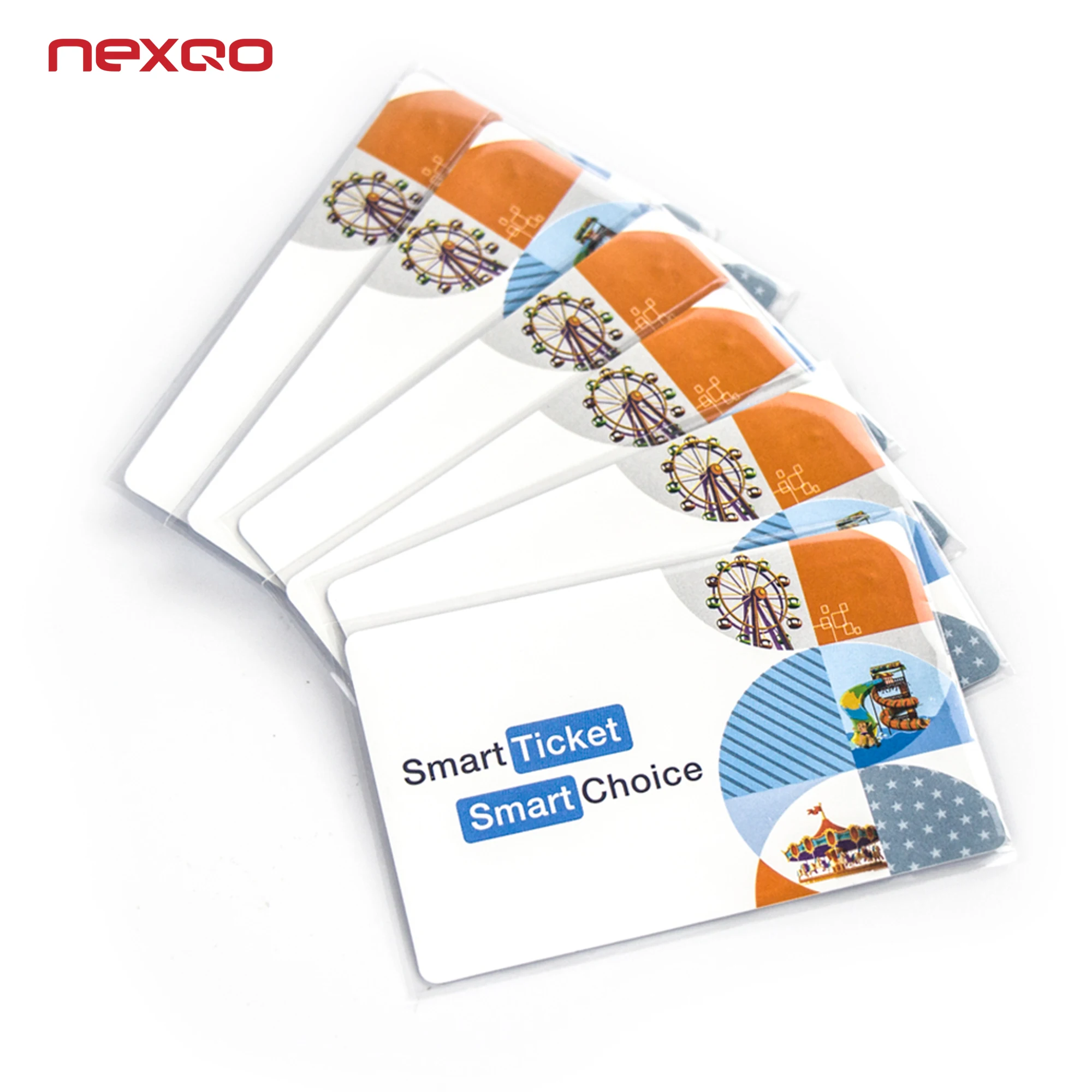 Nexqo fanfold RFID paper/PVC ticket with barcode