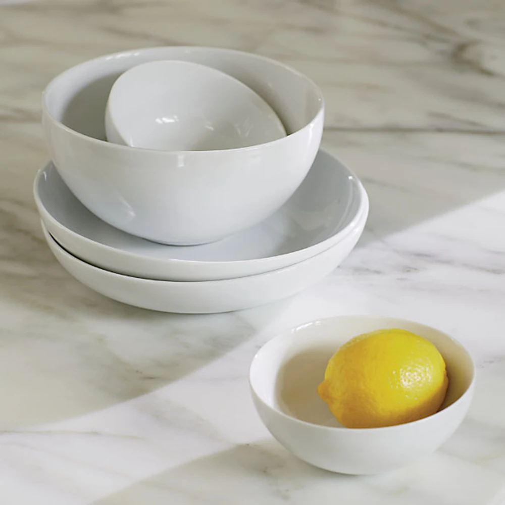 Eco Friendly Party Round White Plastic Dinnerware Sets Round Melamine Bowls Sets Tableware for Home Living Restaurant Party