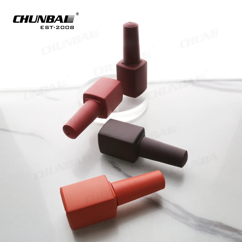 2022 New Design Custom Modern Empty Rectangle Frosted Colorful Small Screen Printer Nail Polish Square Bottle And Container