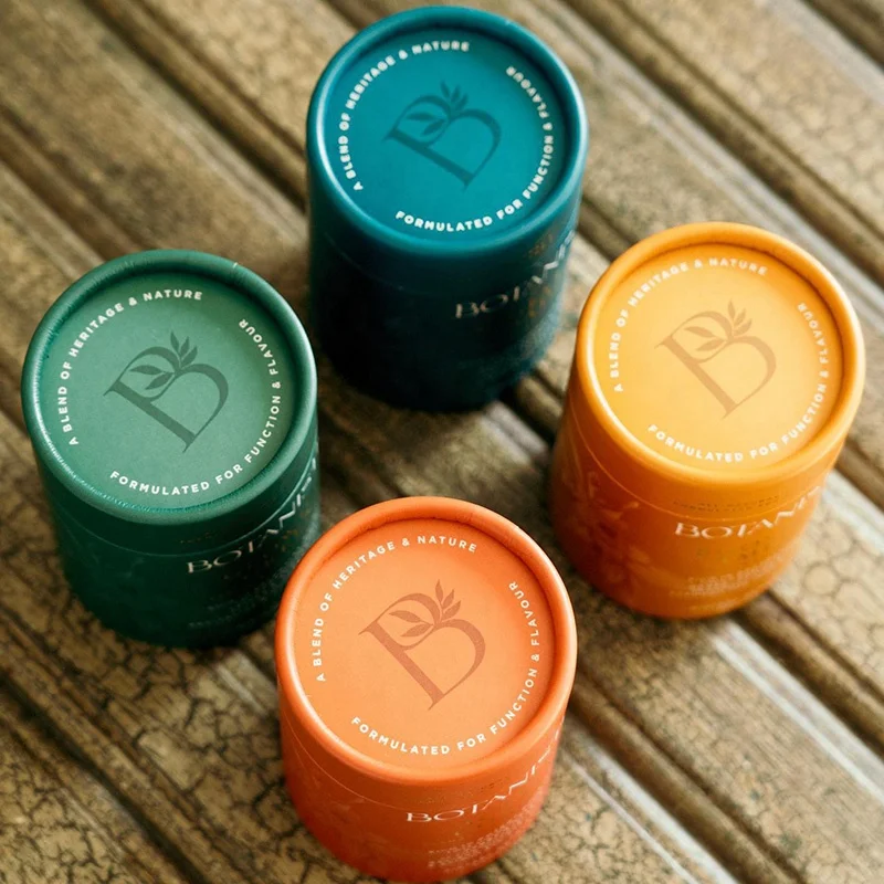 Multifunctional Round Tea Packaging Cosmetic Powder Shaker Bottle Cardboard Tube Food Grade Paper Tube