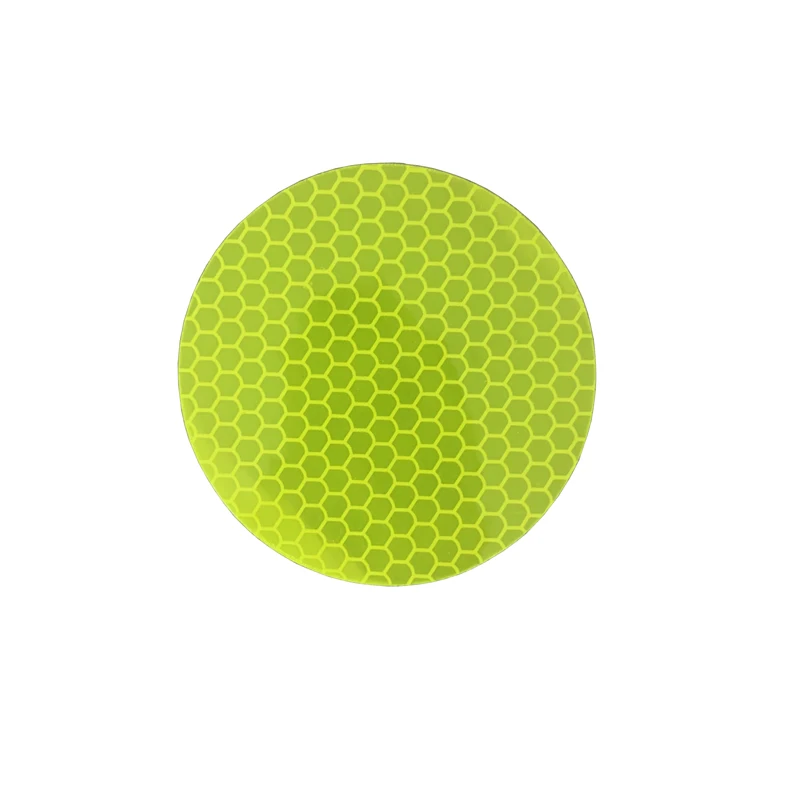 Fluorescent Yellow Green Round Reflector Sticker for Car