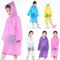 Rain Poncho for Waterproof, EVA Raincoats with Hood and Elastic Sleeves