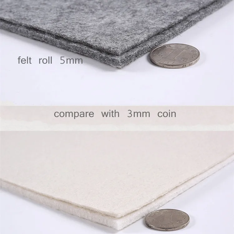 100% polyester felt non woven fabric rolls needled  stiffened felt color felt
