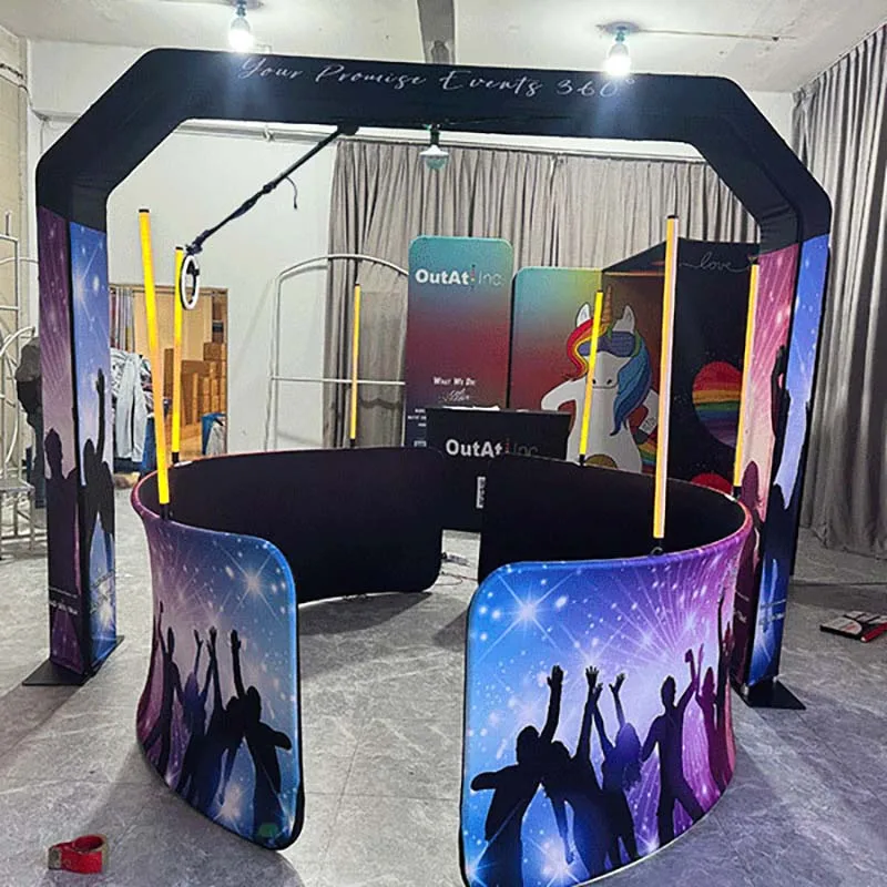 Free Shipped In 48H Overhead Photo 360 Booth Commercial Rental Sky Top Spinner Photo Booth Tent 360 Fast Delivery Sky 360 Best