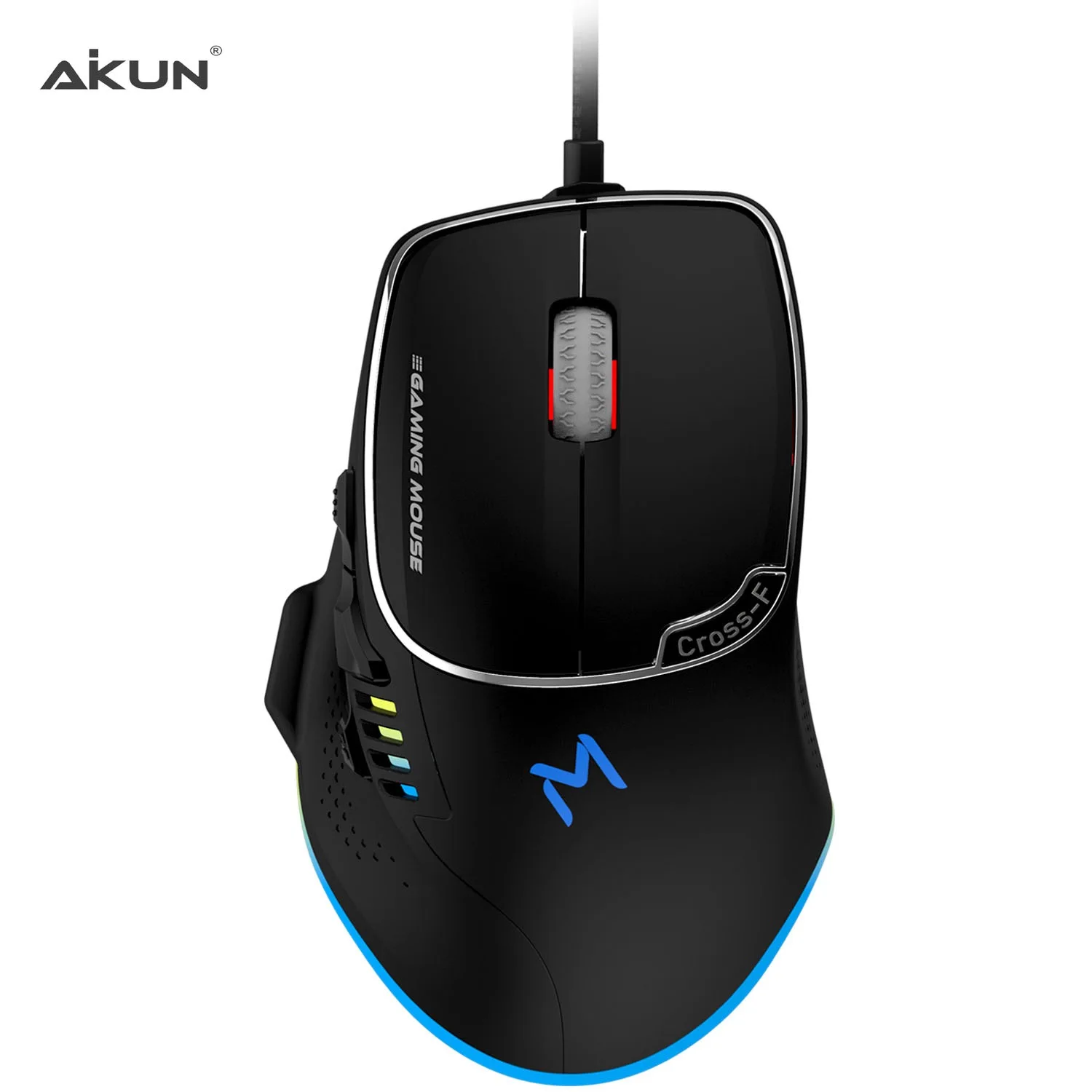 AIKUN GX48 7200DPI RGB Programmable Optical Gaming Mouse ,  USB2.0 / MCU - SPCP-A725F - 7 Macro Keys