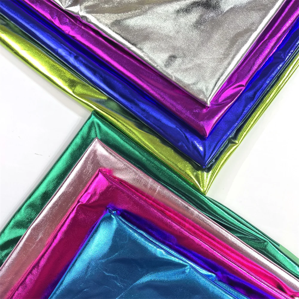 Hologram Spandex for Sewing Dancewear Costumes Metallic Foil Stretch Fabric 54 Inch Wide Iridescent Blue Purple Eco-friendly JSB
