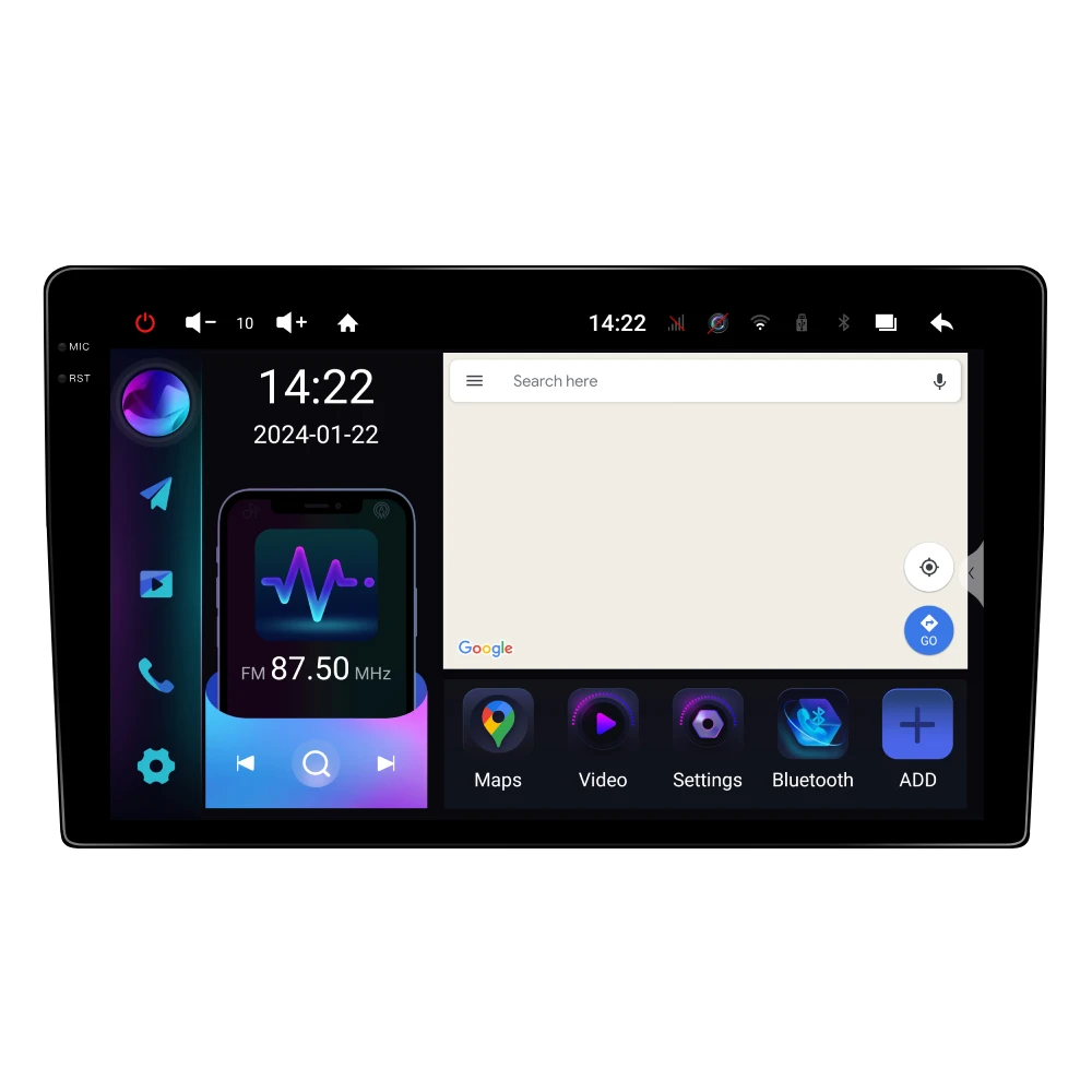 RTS/i9, 10 inch 2K QLED 6+128G Pure Sound car navigation, universal car dvd player for all models