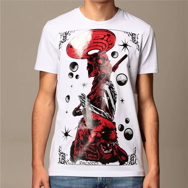 Wholesale Oem Unisex Graphic Printing Logo Anime Cartoon Cotton Polyester Blend Premium Personalized Casual Rhinestone T Shirt