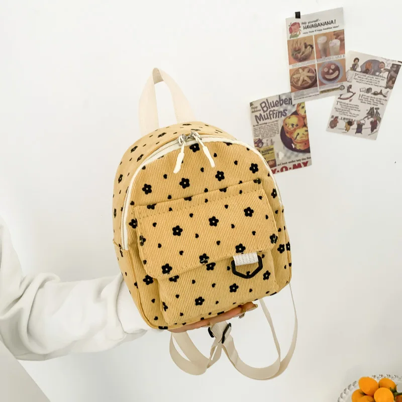 Japanese corduroy cute small bag backpack female 2024 new all-in-one soft sister student backpack