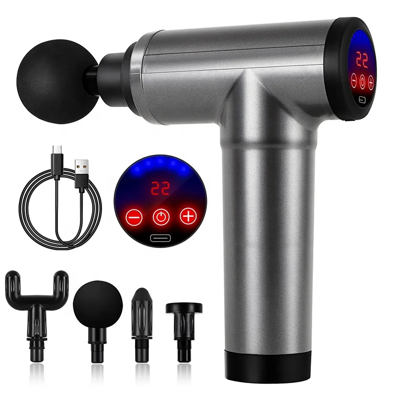 LCD Display 22Gear Massage Gun Muscle Relax Therapy Body Relaxation Electric Massager for Fitness Slimming Shaping Pain Relief