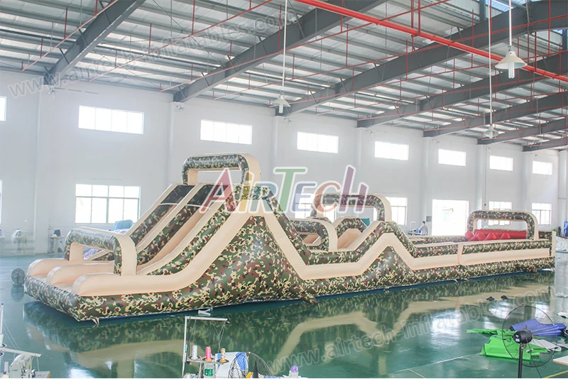 Outdoor military obstacle course equipment boot camp inflatable bounce house obstacle course