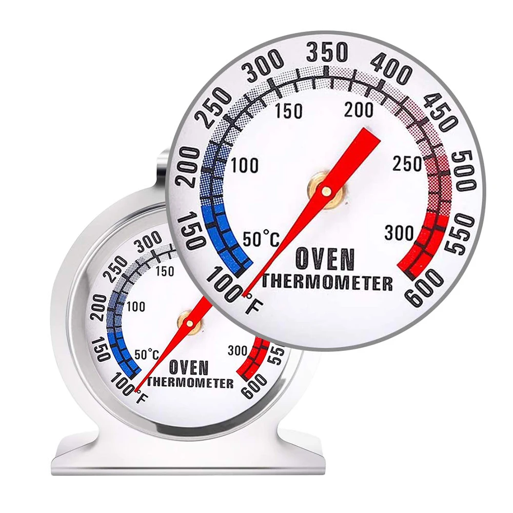 Термометр из нержавеющей стали с большим циферблатом, 100-600 градусов по Фаренгейту