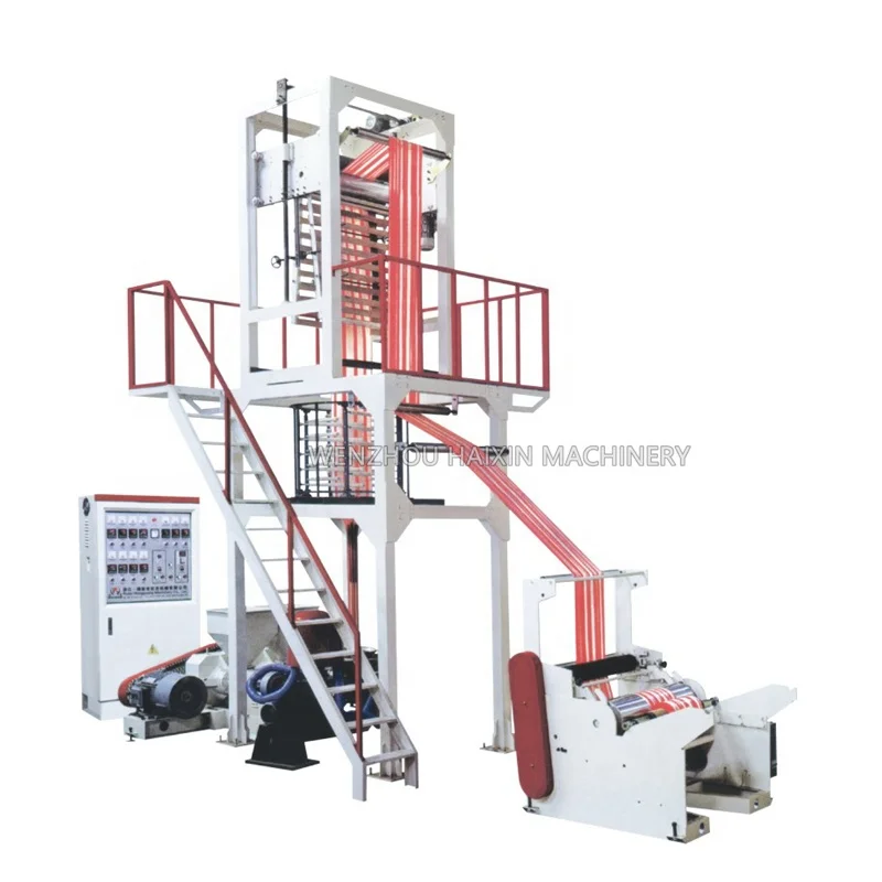 High speed LDPE HDPE biodegradable bag polyethylene double winder plastic shrink film blowing machine price