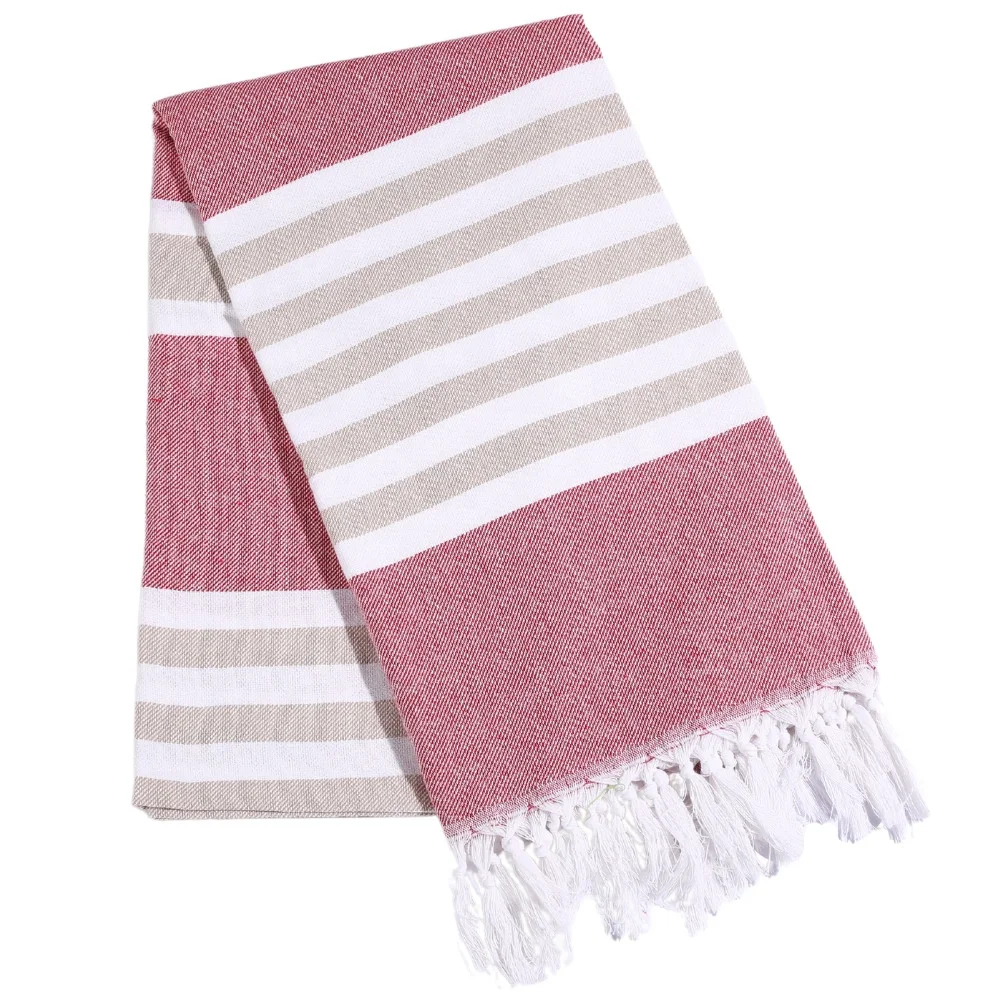 Bohemian Luxury Turkish Jacquard Towel Waffle and Striped Pattern Bath and Beach Towel Sets Free Samples Available