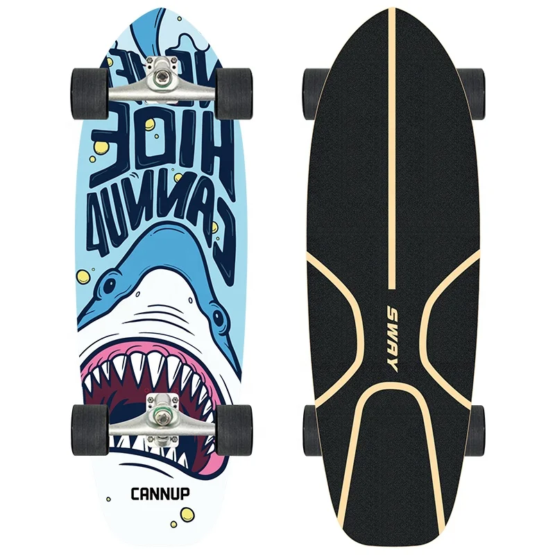 
SWAY 7Layer Canadian Maple Deck 4 Wheels Surf Carving Cruiser Skateboard Surfboard With G-Truck Surfskate 30 Inch 