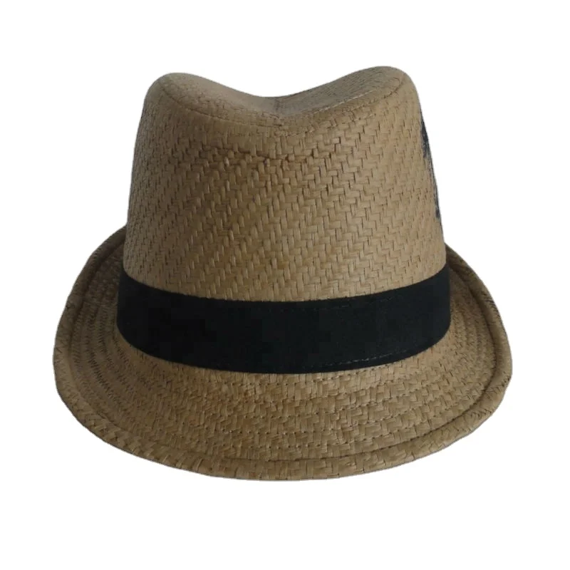 Hot Selling men fashion  flat to flip brim  fedora hat bucket straw hat