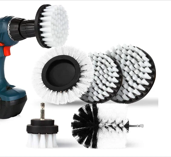 Набор кистей для дрели белого цвета, 5 шт., щетка для дрели, скруббер 2 ''/3,5 '/4'/5 '/5'/5,5''