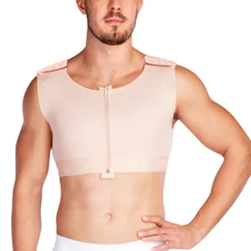 Hot Sweet Reduced Stomach Tummy Men Slimming Underwear Slim Body Compression Man Shaper Vest With Zipper Hook And Eye