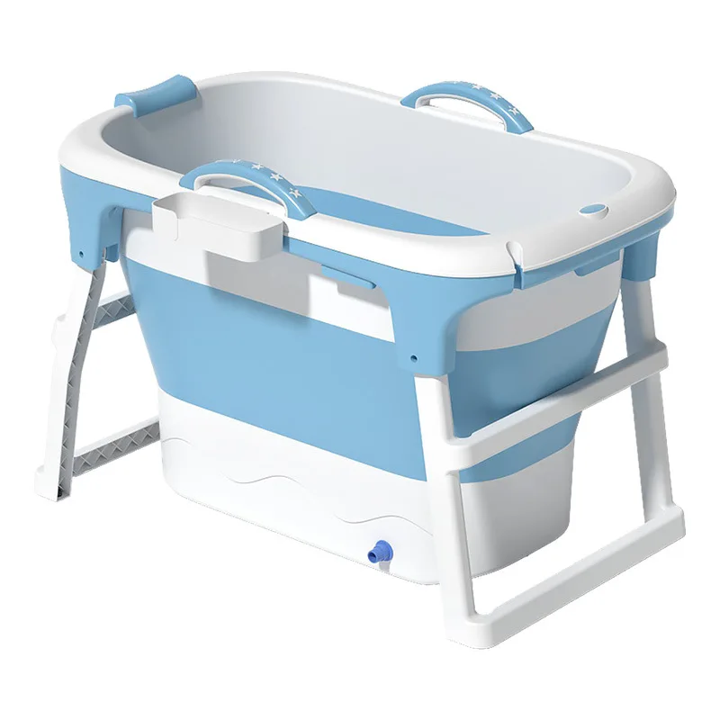 Folding portable large heighten thicken plastic household bathroom baby adult shower bath tub barrel bathtub with lid