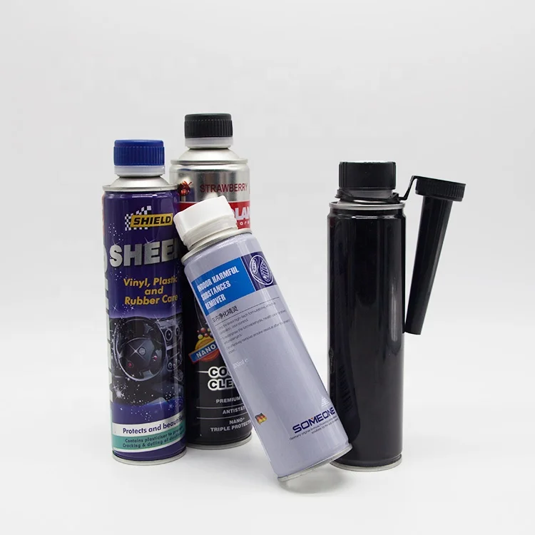 300ml Metal material plain tin can for engine oil/round aerosol metal fuel oil additive can