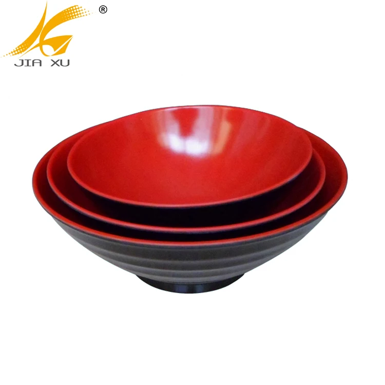 melamine ware red and black color line bowl
