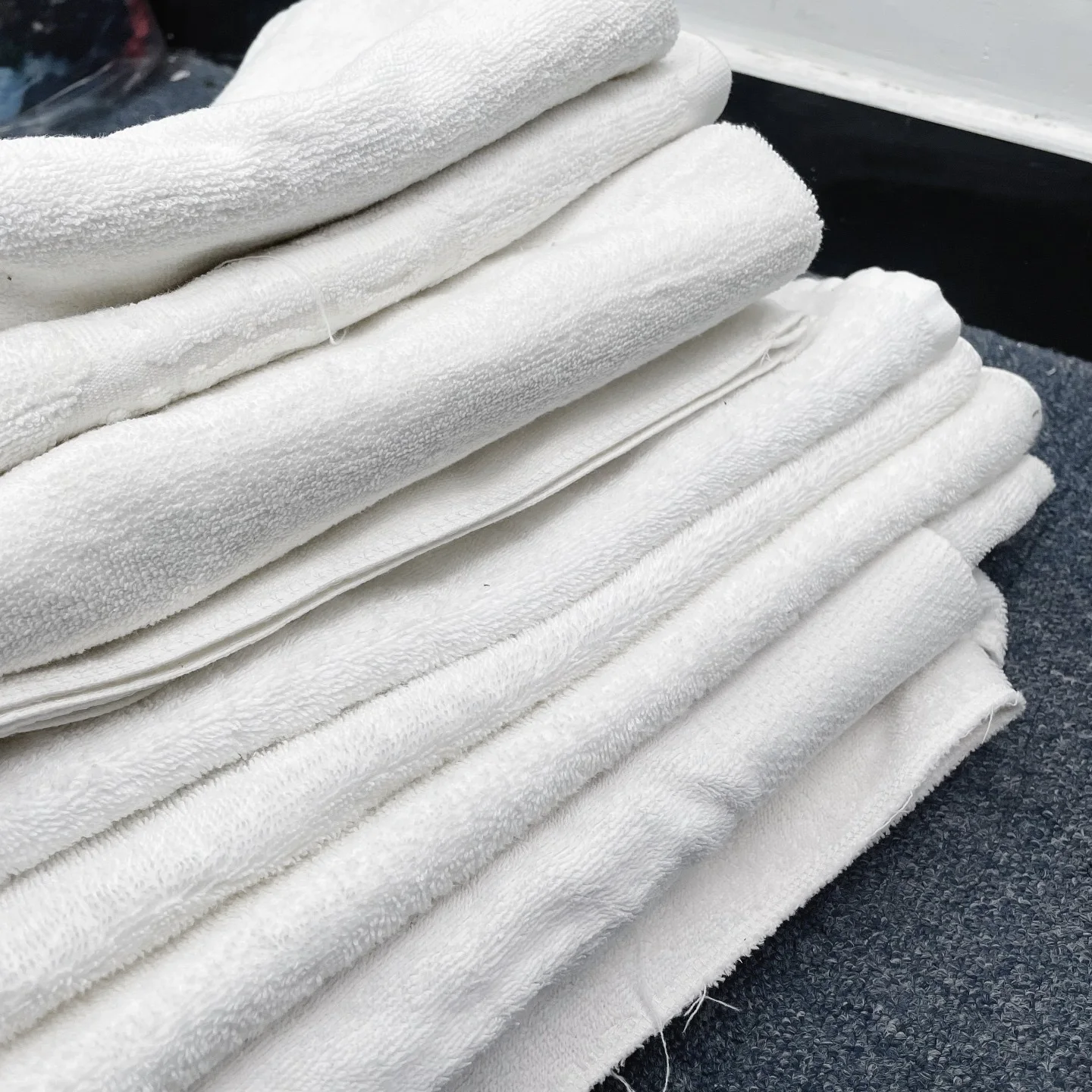 Pure white cheap bath towel cleaning rags 100% cotton towel rags