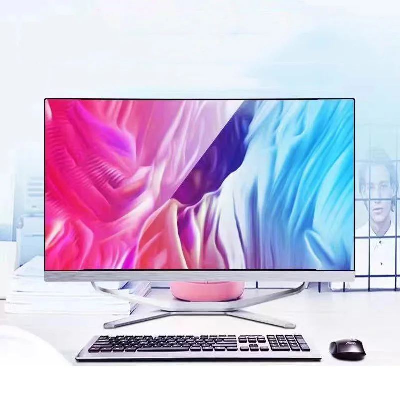 Office 27 Inch Gaming Desktop PC i3 i5 i7 8G 16G DDR4 256G 512GB SSD Monoblock Curved Screen All in One Computer