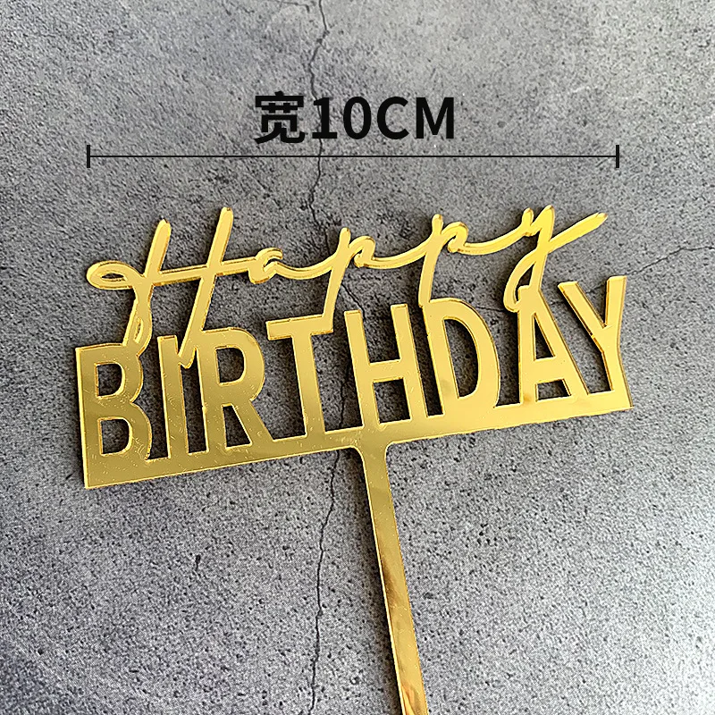High Quality Mix Styles Acrylic Happy Birthday Cake Topper  Art Letter Happy birthday Cake Topper for Cake Decoration