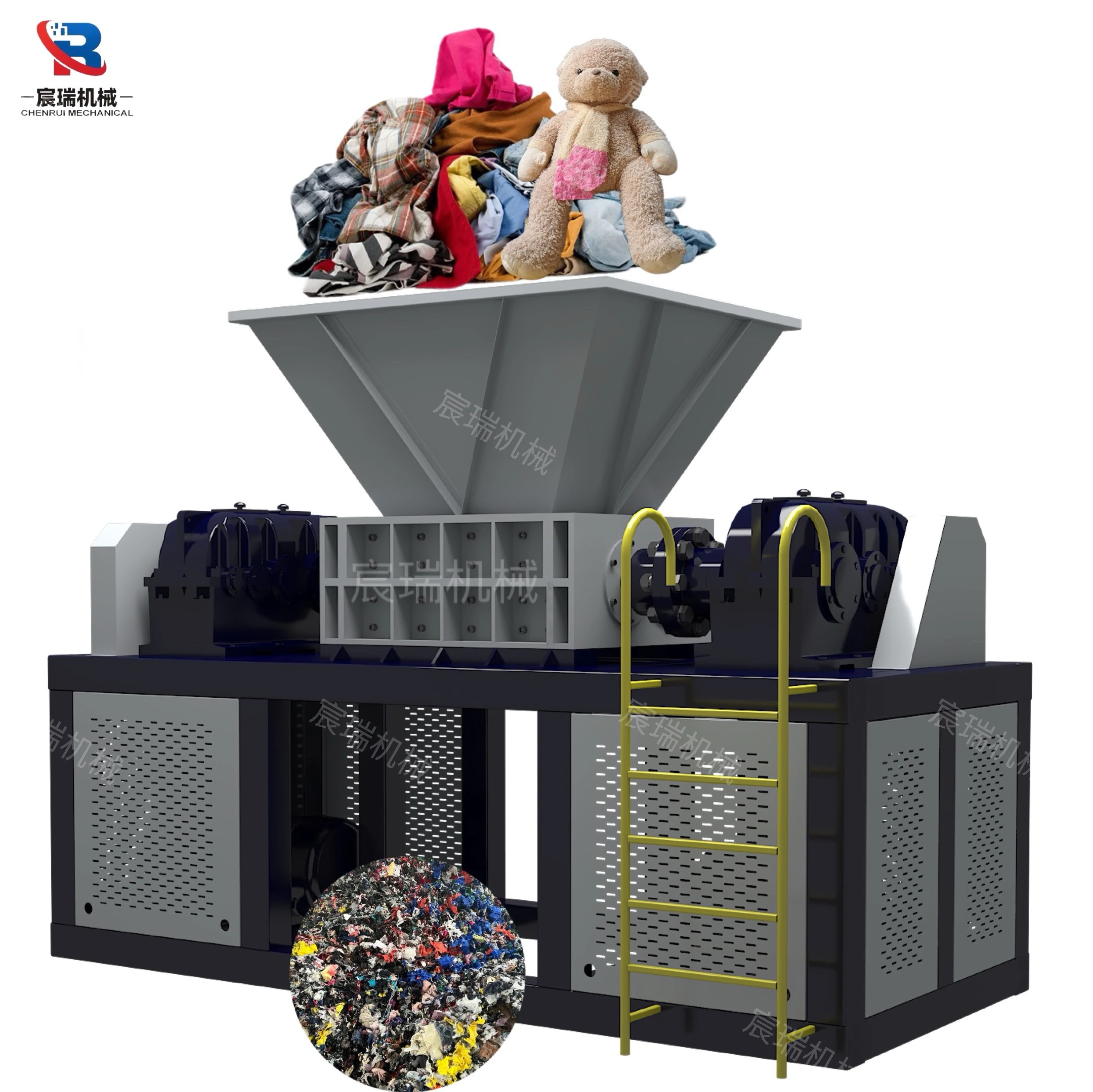 Multi-purpose Waste Clothing Fabric Shredder Leather Cowhide Fiber Shredder Metal Iron Chip Shredder One Year Warranty
