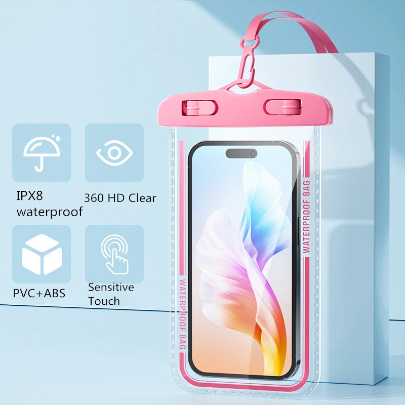 7.2inch Universal Waterproof Mobile Phone Case PVC Waterproof Case for iPhone 16 15 14 Pro Max S25 Ultra S24 S23+ A56 A26 A36