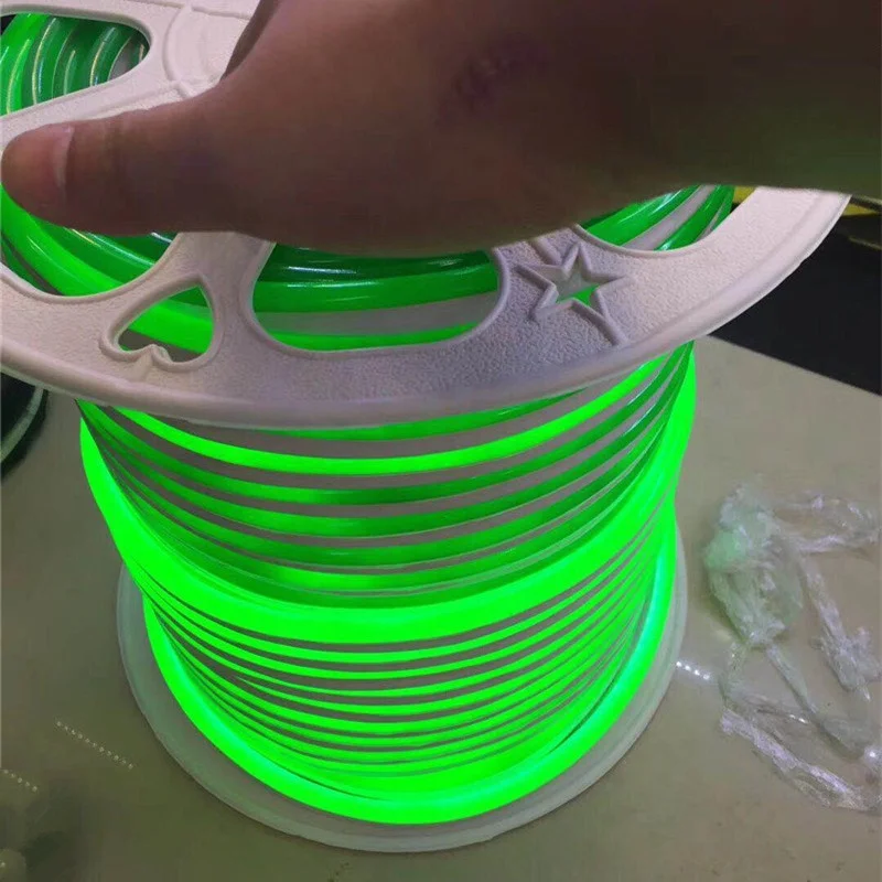 supper brightness 110v 220v color jacket flexible led neon in green color