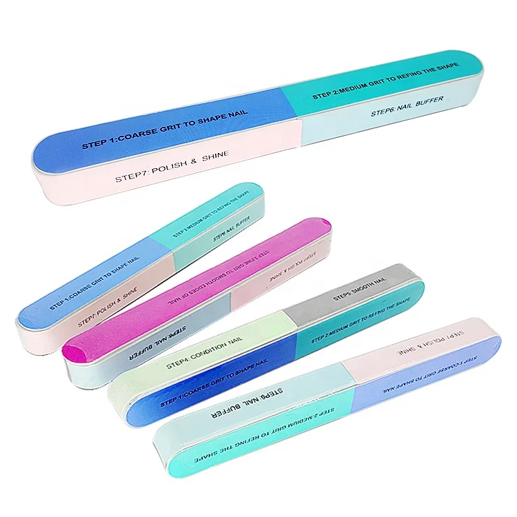 Factory Directly Supply Hot Sale Nail Shiner 7 Side Steps Nail File Buffer High Quality 7 Way Nail File Buffer Block And Shiner