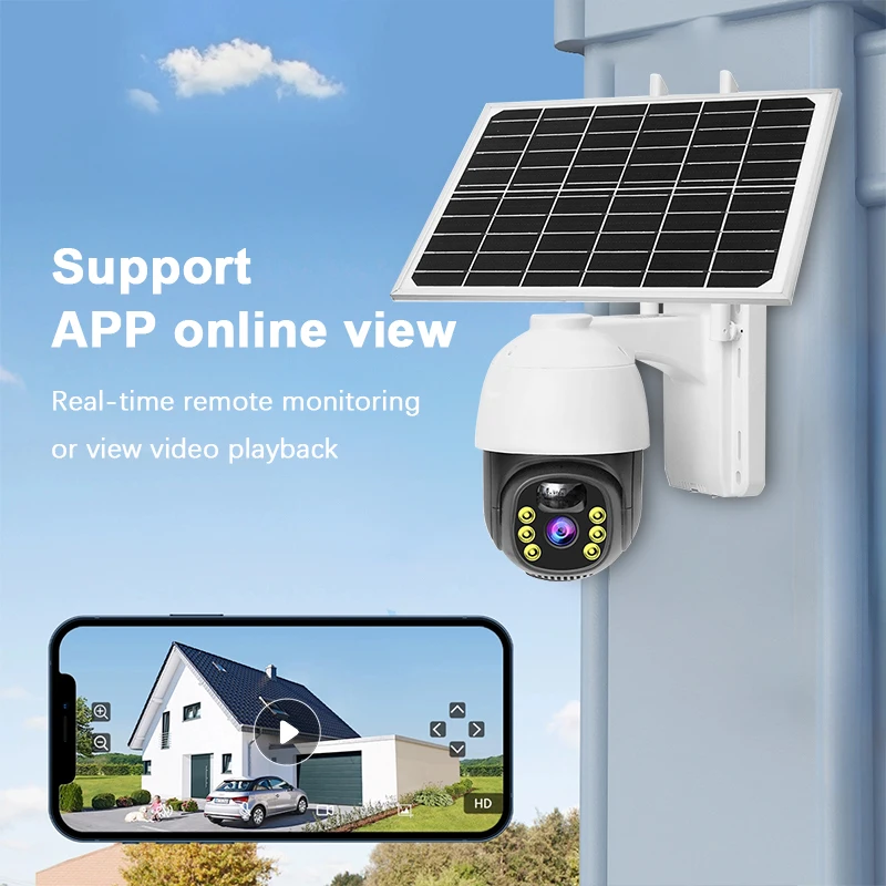 Hot 2024 New Design 3MP 2-Way Audio 360 Degree Wireless Security Camera with Night Vision Wifi Ip CCTV Solar for Outdoor Use