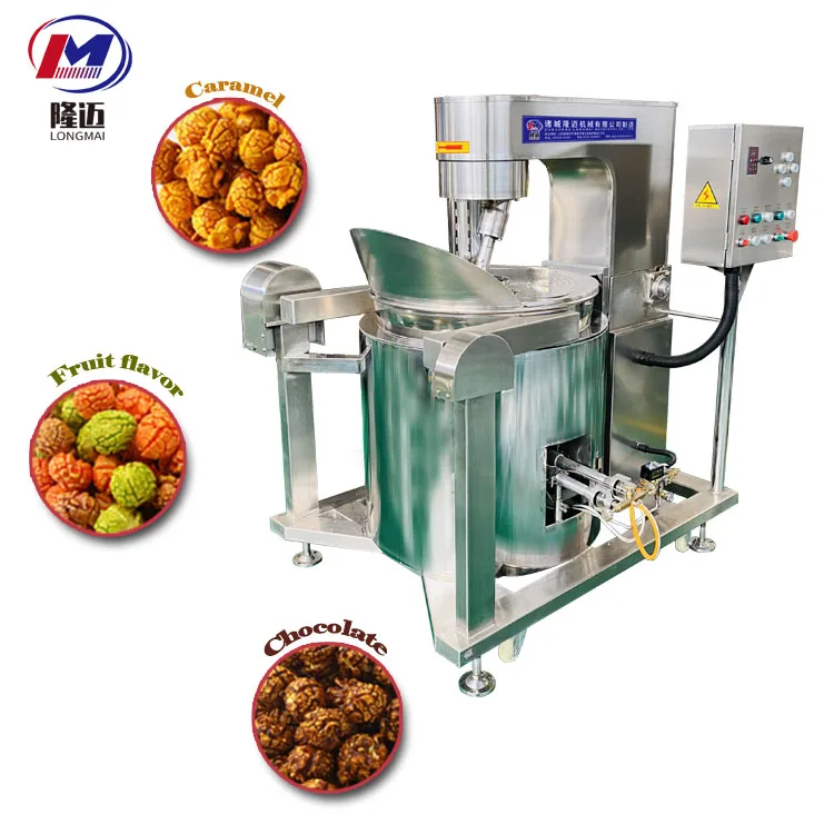 Big capacity commercial gas pop corn manufacturing machines for industry popcorn production processing machinery line supplier