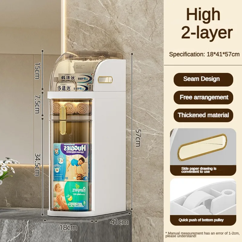 Hot Sell Plastic Small Bathroom Floor Storage Cabinet Space-Saving Plastic Drawer Bins for Storage Bins Boxes