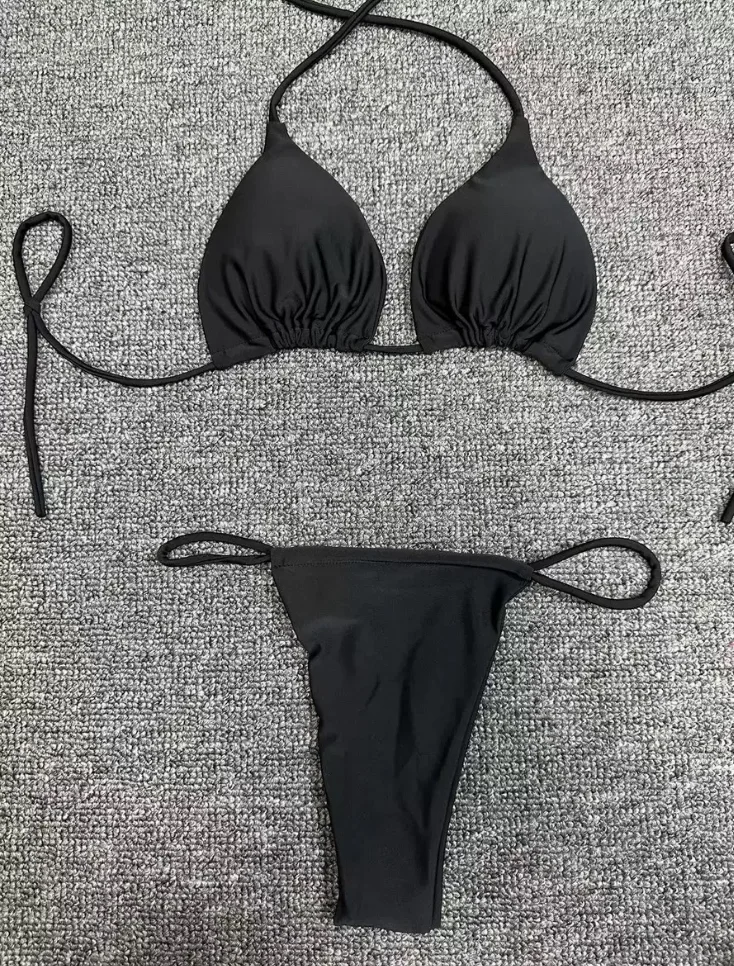 OEM ODM Classic Micro Bikini for Women Quick Dry Brazilian beachwear swimwear custom LOGO Swimsuit g string thong  Bikinis