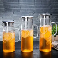 1.8L Tea Pot Ready to  Ship High temperature resistance Clear Borosilicate Glass Pot with Bamboo Lid
