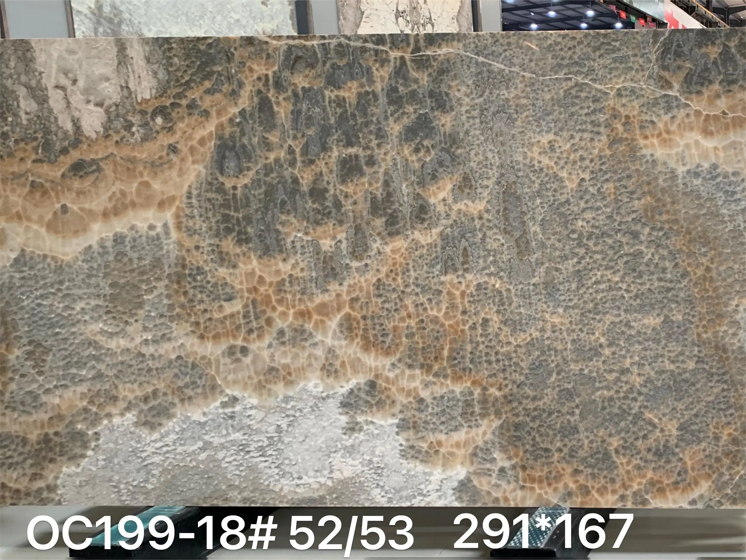 EV Wholesale High Quality Natural Stone Backlit Grey Onyx Translucent Stone Slab For Villa Decor Grey Onyx Floor Tile